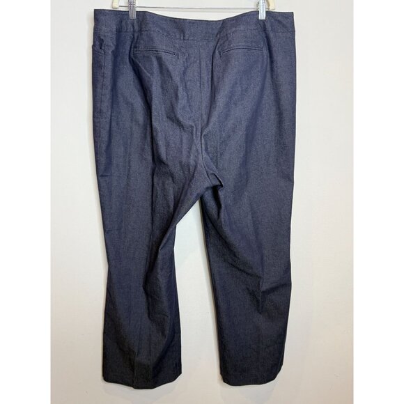 Lane Bryant Stretch Trousers 20 Plus Dark Wash Chambray Work Pants Career - Picture 2 of 11